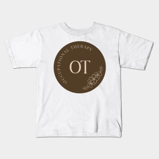 OT Floral Circle Brown Kids T-Shirt